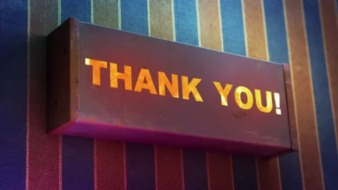 Electronic display showing red light message Thank You! Stock Footage 268596924