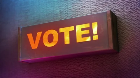Electronic display showing red light message VOTE Stock-Footage 268596991