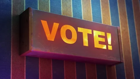 Electronic display showing red light message VOTE Stock Footage 268596992