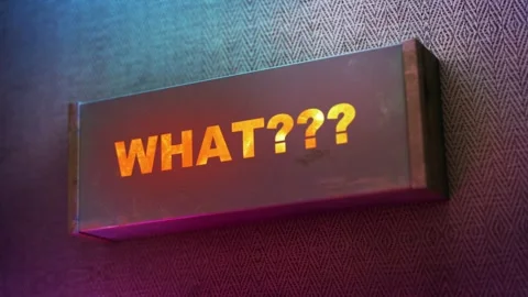 Electronic display showing red light message WHAT??? Stock Footage 268597102