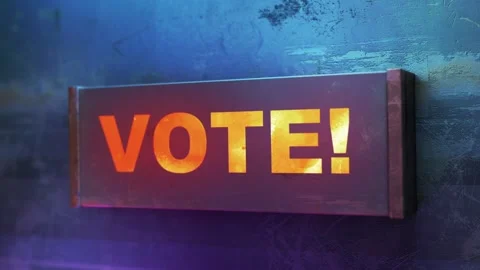 Electronic display showing red light message VOTE Stock Footage 268597103