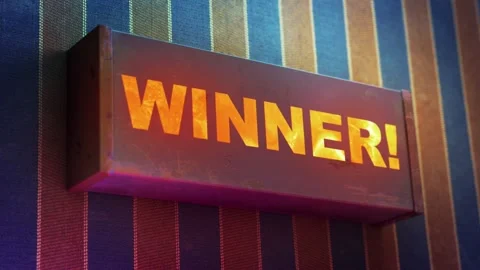 Electronic display showing red light message WINNER! Video stock 268597127