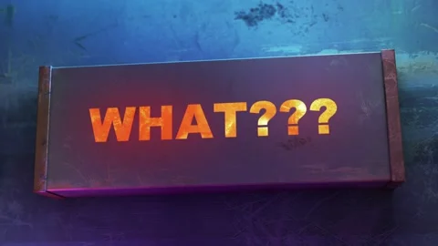 Electronic display showing red light message WHAT??? Stock Footage 268597130