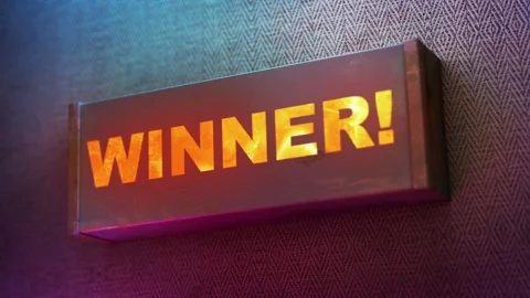 Electronic display showing red light message WINNER! Stock Footage 268597153