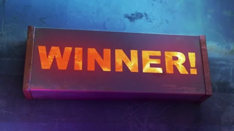 Electronic display showing red light message WINNER! Stock Footage 268597227