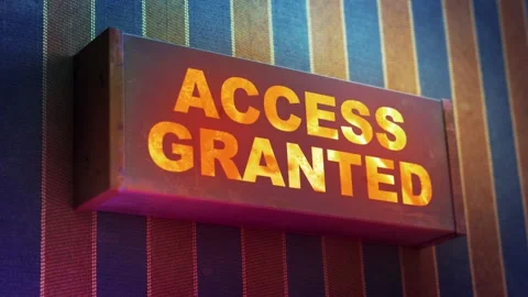 Electronic display showing red light message ACCESS GRANTED! Stock Footage 268597241