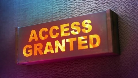 Electronic display showing red light message ACCESS GRANTED! Stock Footage 268597289
