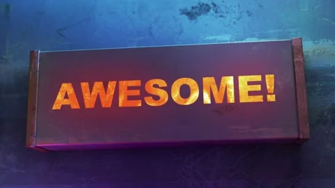 Electronic display showing red light message AWESOME! Stock Footage 268597720