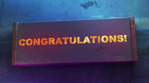 Electronic display showing red light message Congratulations! Stock Footage 268597786