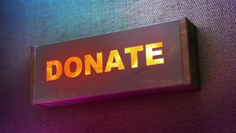 Electronic display showing red light message DONATE Stock Footage 268597813