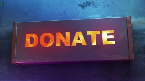 Electronic display showing red light message DONATE Stock Footage 268597826