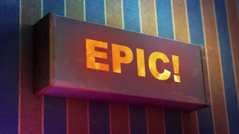 Electronic display showing red light message EPIC! Stock Footage 268597844