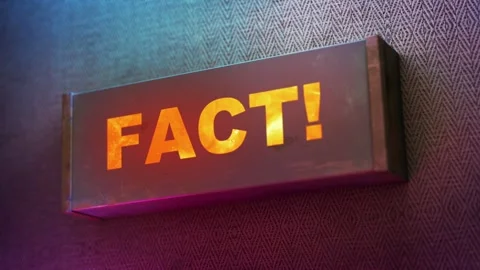 Electronic display showing red light message Fact! Stock Footage 268597871