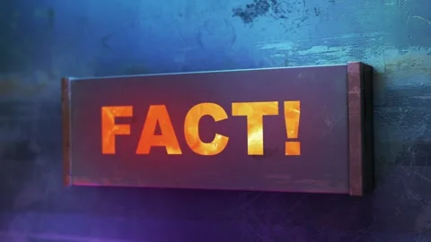 Electronic display showing red light message Fact! Stock Footage 268597888