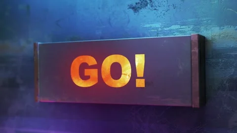 Electronic display showing red light message GO! Stock Footage 268597933