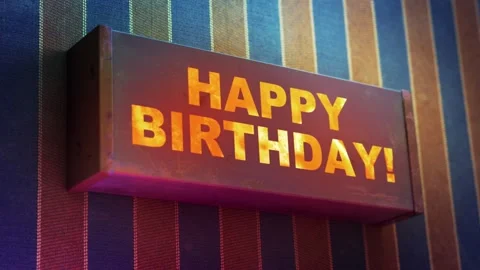 Electronic display showing red light message HAPPY BIRTHDAY! Video stock 268597941