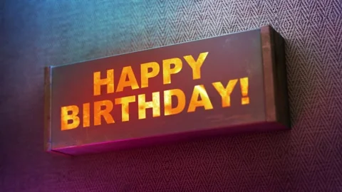 Electronic display showing red light message HAPPY BIRTHDAY! Stock Footage 268597950