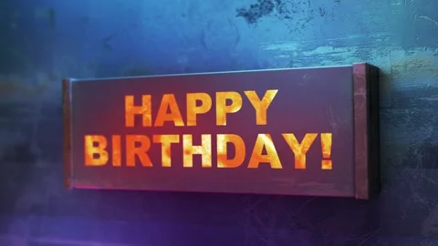 Electronic display showing red light message HAPPY BIRTHDAY! Stock Footage 268597974