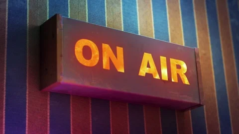 Electronic display showing red light message ON AIR Stock Footage 268598084