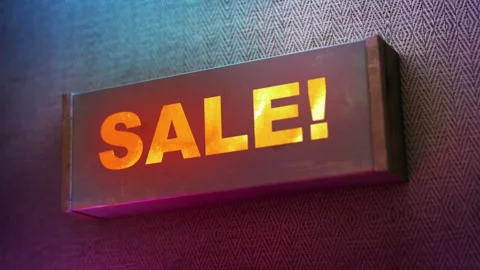 Electronic display showing red light message SALE! Stock Footage 268599429