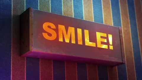 Electronic display showing red light message Smile! Stock Footage 268599604