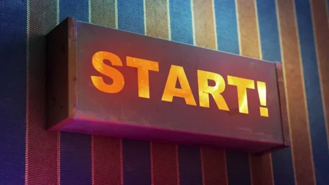 Electronic display showing red light message START! Stock Footage 268600324