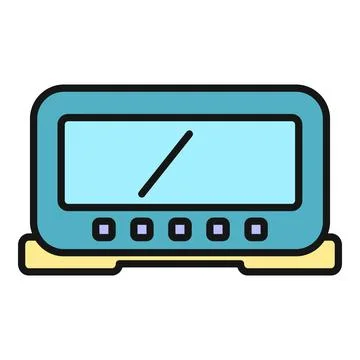 Electronic display showing time or measurement icon Stock Illustration