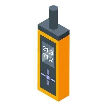 Electronic distance meter measuring tool showing values on display Stock Illustration