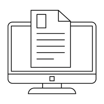 Electronic document with computer Stock Illustration