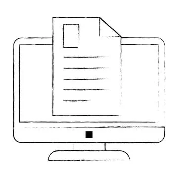 Electronic document with computer Stock Illustration