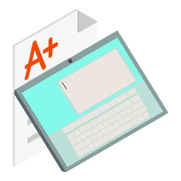 Electronic document icon, isometric style Stock Illustration