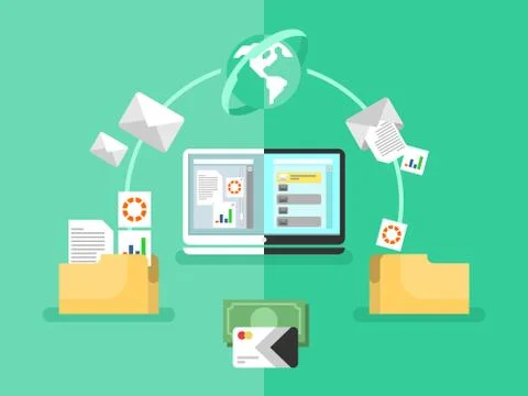 Electronic document management Stock Illustration