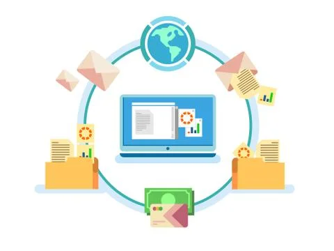 Electronic document management Illustrazione stock