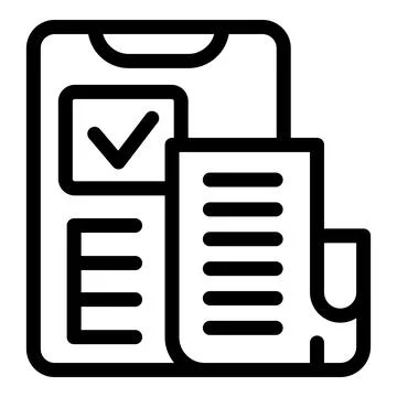 Electronic document management system showing approved document on tablet Stock Illustration