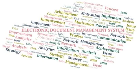 Electronic Document Management System typography vector word cloud. Stock Illustration