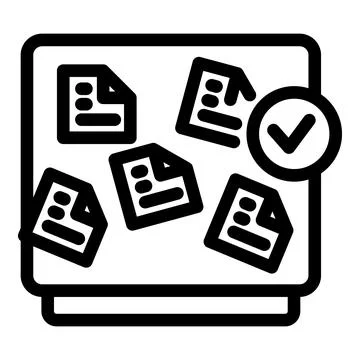 Electronic document management system validating documents icon Stock Illustration