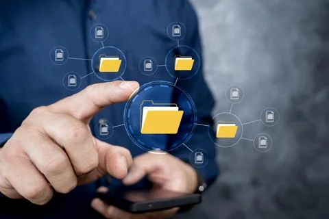 Electronic documents, Document management system and process automation. Se.. Foto stock