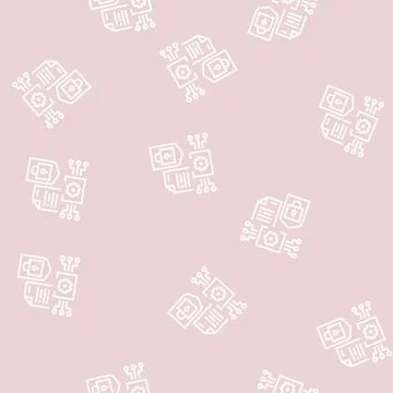 Electronic documents protection line seamless pattern Illustrazione stock