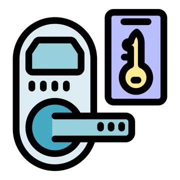 Electronic door lock system with key card access showing secure entry Ilustración de archivo