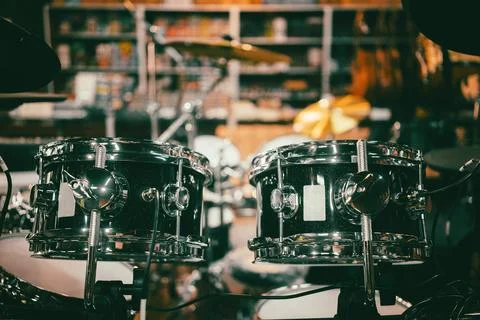Electronic drum set in store Stock Photos