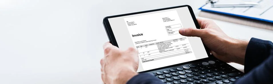 Electronic E Invoice Accounting Software Stock Photos