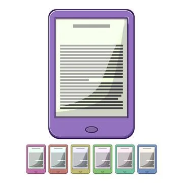 Electronic ebook reader cartoon vector graphic イラスト素材