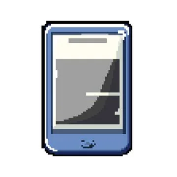 Electronic ebook reader pixel art vector illustration Illustrazione stock