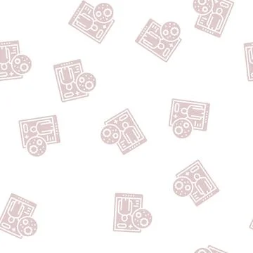 Electronic ehealth glyph seamless pattern Stock Illustration