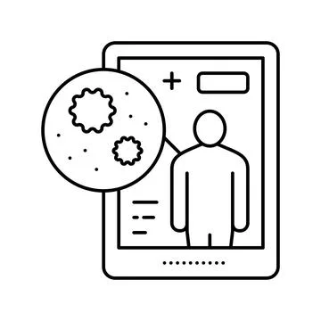 Electronic ehealth line icon vector illustration Stock Illustration