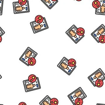 Electronic ehealth vector seamless pattern Stock Illustration