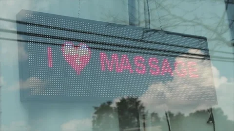 Electronic electric digital rectangle horizontal changing animated sign massage Stock Footage 249418692