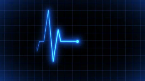 Electronic Electrocardiogram Heartbeat Pulse Line Glowing Video stock 345973401