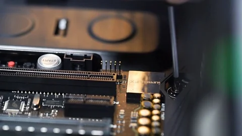 Electronic engineer of computer technology. Maintenance computer cpu hardware Stock Footage 81545026
