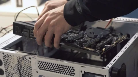 Electronic engineer of computer technology. Maintenance computer cpu hardware Stock Footage 81557910
